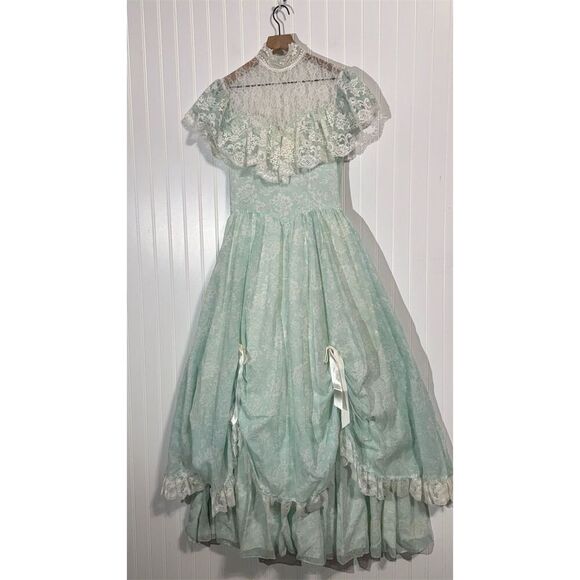 Gunne Sax Dresses & Skirts - Gunne Sax Jessica McClintock Mint Lace Prairie Dress S Vintage Cottagecore Gown